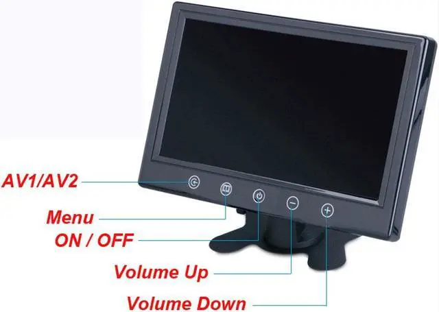 Alt view image 4 of 5 - SallyBest® 9 Inch 16:9 HD Pillow TFT LCD Color Screen Car Rearview Monitor Support 2 Video Output Widescreen Car Rear View Headrest DVD VCR Monitor with Touch Button & Remote Control