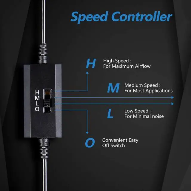 Alt view image 4 of 5 - SCCCF USB cabinet 80MM fan Quiet Cooling Fan System 4" with Speed Control, for Home Theater AV Cabinets (2PACK)