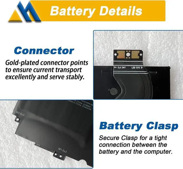 Alt view image 4 of 5 - Mobik 52TWH Laptop Battery Compatible with Dell XPS 13 7390 2-in-1 Series Notebook P103G P103G001 P103G002 MM6M8 0MM6M8 XX3T7 0XX3T7 7.6V 6375mAh 4Cell