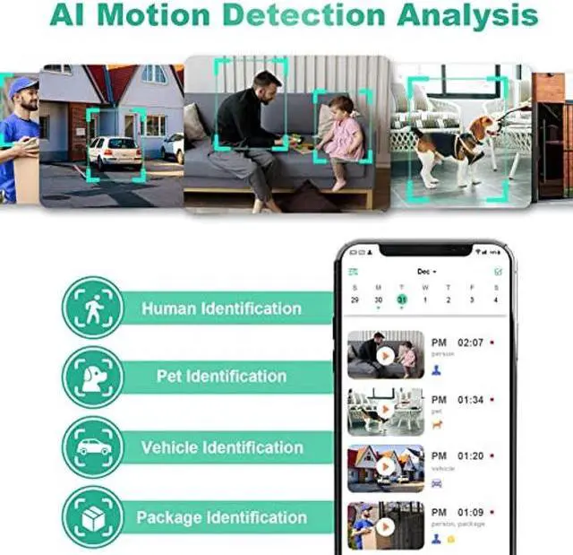 Alt view image 3 of 5 - Security Cameras Wireless Outdoor, 1080P Battery Powered AI Motion Detection Spotlight Siren Alarm WiFi Surveillance Indoor Home Camera, Color Night Vision, 2-Way Talk, Waterproof, Cloud/SD Storage