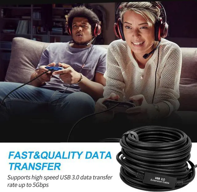 Alt view image 5 of 5 - S.H.Y SPRUCES 50FT USB 3.0 Active Extension Cable, USB Extension Cord A/M to A/F (15M) for USB HUB,Webcam,Xbox,Oculus Quest 2/3 VR,PS4,Printer,External Hard Disk
