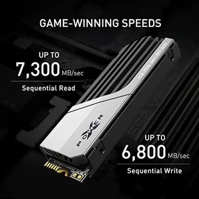 Alt view image 2 of 5 - Silicon Power 2TB XS70 Nvme PCIe Gen4 M.2 2280 SSD R/W Up to 7,300/6,800 MB/s, DRAM Cache, with Built-in PS5 Heatsink, Compatible with Playstation 5 (SP02KGBP44XS7005)