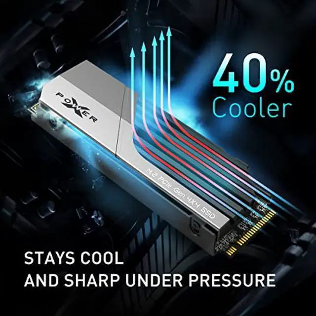 Alt view image 3 of 5 - Silicon Power 2TB XS70 Nvme PCIe Gen4 M.2 2280 SSD R/W Up to 7,300/6,800 MB/s, DRAM Cache, with Built-in PS5 Heatsink, Compatible with Playstation 5 (SP02KGBP44XS7005)