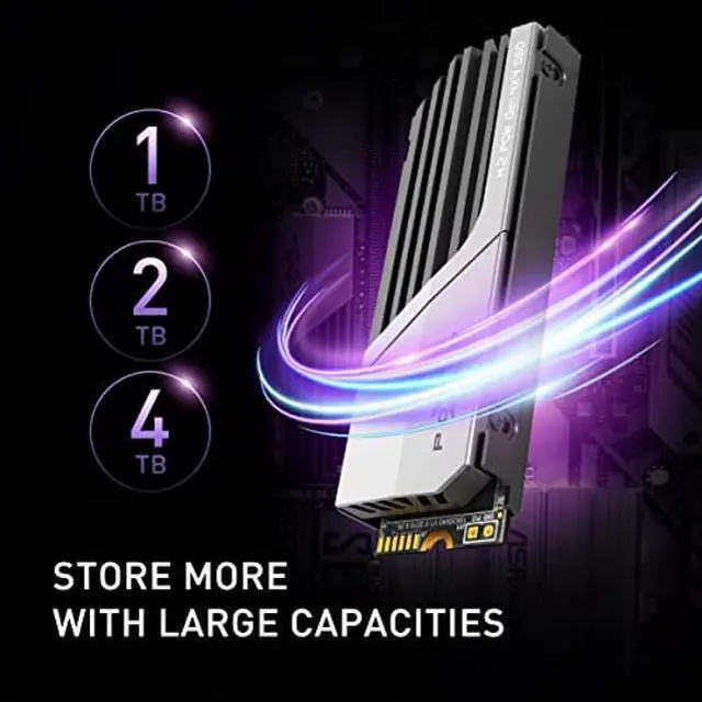 Alt view image 5 of 5 - Silicon Power 2TB XS70 Nvme PCIe Gen4 M.2 2280 SSD R/W Up to 7,300/6,800 MB/s, DRAM Cache, with Built-in PS5 Heatsink, Compatible with Playstation 5 (SP02KGBP44XS7005)