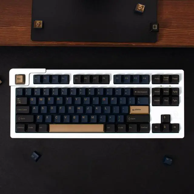 Alt view image 5 of 5 - 172 Keys Double Shot Keycaps Cherry Profile Blue Samurai Keycaps for 61/64/87/104/108 Cherry Mx Switches ISO ANSI Layout Mechanical Keyboard