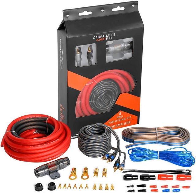 TOPSTRONGGEAR 4 Gauge Amp Kit True 4 AWG Amplifier Installation Wiring Amp Kit Install Cables Car Audio Wire Newegg