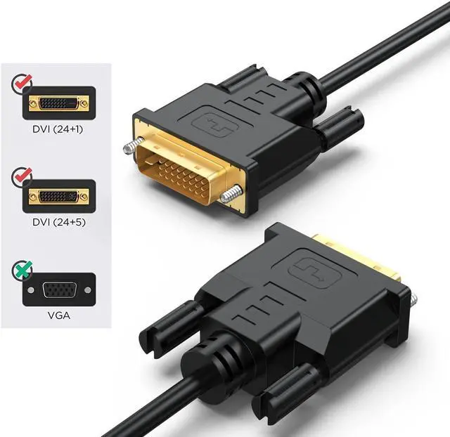 Alt view image 2 of 5 - URELEGAN 6 Feet DVI to DVI-D 24+1 Cable 10-Pack, Male to Male, Black, High Speed, Supports 1080P Full HD, Compatible with HDTV, Gaming, Monitor, Projector