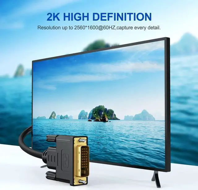 Alt view image 3 of 5 - URELEGAN 6 Feet DVI to DVI-D 24+1 Cable 10-Pack, Male to Male, Black, High Speed, Supports 1080P Full HD, Compatible with HDTV, Gaming, Monitor, Projector
