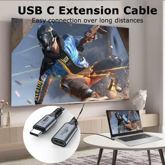 Alt view image 3 of 5 - Type C Extension Cable 6FT 5-Pack, USB C Male to Female 100W Fast Charging Cables, 10Gbps Data, USBC Monitor Extender Cord 4K@60Hz Video, USB 3.2 Gen 2 for Laptop,Tablet,Phone,Car,USB C Hub,SD Card