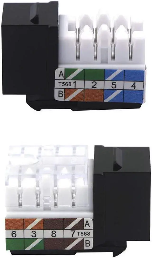 Alt view image 4 of 5 - VCE 25-Pack RJ45 Cat6 Keystone Jack 90 Degree Insert Black Bundle with 5-Pack 1 Port Blank Keystone Jack Surface Mount Box