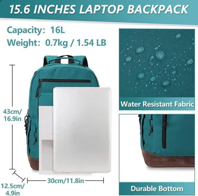 Alt view image 2 of 5 - Backpack for Men Women,Vonxury Water-resistant 15.6 Inch Laptop Bookbag for School Work Travel