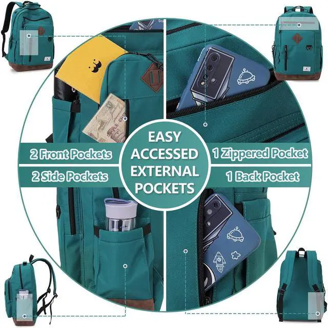 Alt view image 3 of 5 - Backpack for Men Women,Vonxury Water-resistant 15.6 Inch Laptop Bookbag for School Work Travel