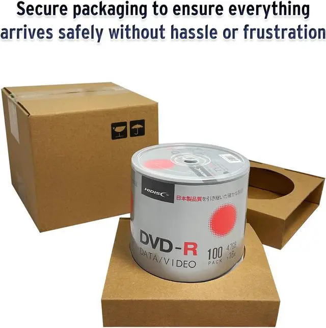 Alt view image 3 of 5 - HIDISC TY Series DVD-R 16X 4.7GB White Inkjet Hub Printable DVD-R - 100 Cake Box