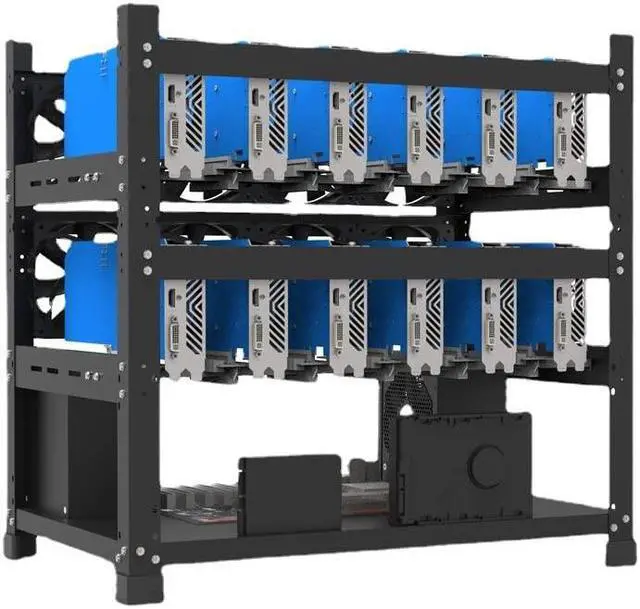 Alt view image 5 of 5 - XIANXIAN Mining Rig Frame 12 GPU, Open Air Mining Rig Frame Mining Case Rack Motherboard Bracket Computer Case Support to Dual