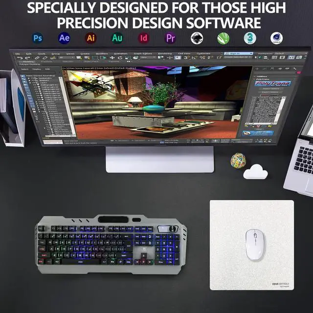 Alt view image 3 of 5 - X-Raypad Aqua Control 2 Gaming Mouse Pad, Ultra-High Precision Mouse Pad with Perfect Speed and Control Capability, Consistent X and Y Glide, Designed for Fps Players with Low DPI Requirements