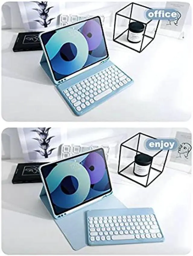 Alt view image 3 of 5 - iPad Pro 12.9 2022 Case with Keyboard and Mouse,iPad Pro 12.9 Keyboard Case with Pencil Holder, Round Key Detachable Keyboard cover for iPad 12.9 Pro 2022 6th/2021 5th/2020 4th Gen, Light Purple