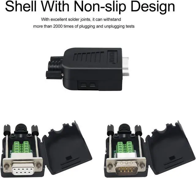 Alt view image 3 of 5 - YIOVVOM DB9 Breakout Connector,DB9 Solderless RS232 D-SUB Female Serial Adapters 9-Pin Port White Adapter to Terminal Connector Signal Module with case Set of 10