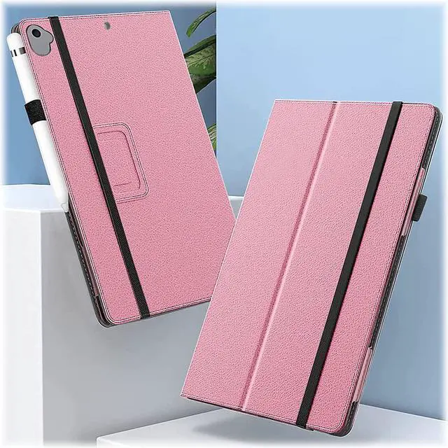 Alt view image 3 of 5 - SaharaCase Bi-Fold Folio Case for Apple iPad 10.2 Inch (9th Generation 2021) [Shockproof Bumper] Rugged Protection Antislip Leather Kickstand (Pink)