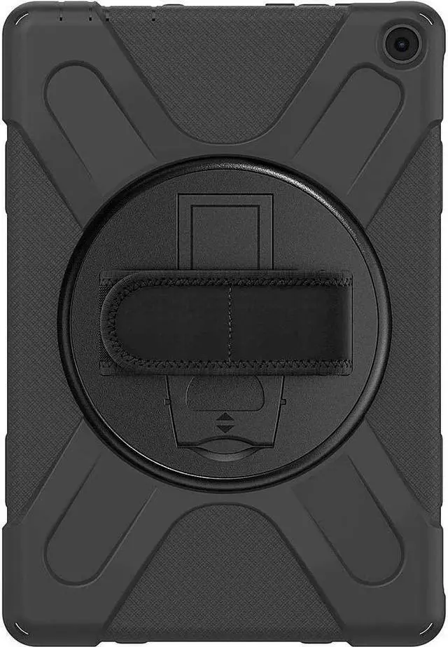 Alt view image 2 of 5 - SaharaCase Protection Hand Strap Series Case for Amazon Fire HD 10 (2021) and Amazon Fire HD 10 Plus (2021) [Shockproof Bumper] Kickstand Rugged Protection Anti-Slip Grip - Black