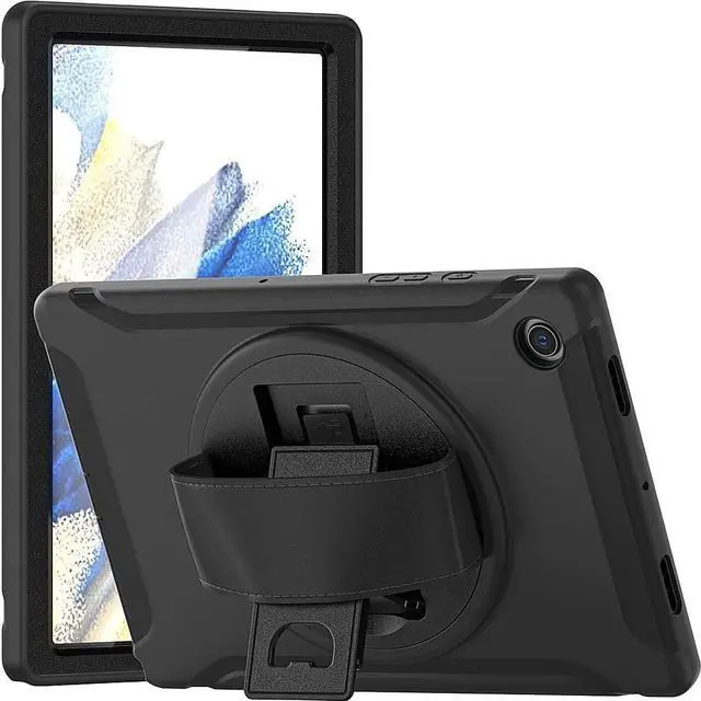Main image of SaharaCase Protection Hand Strap Series Case for Samsung Galaxy Tab A8 10.5 Inch (2021) [Shockproof Bumper] Rugged Protection Antislip Integrated Kickstand - Black