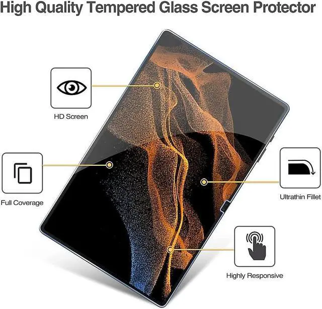 Alt view image 3 of 5 - SaharaCase - ZeroDamage Ultra Strong Tempered Glass Screen Protector for Samsung Galaxy Tab S8 Ultra (14.6 Inch) - Ultra Strong Anti Scratch/Fingerprint Bubble Free 9H Hardness - Clear