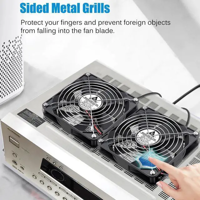 Alt view image 4 of 5 - GDSTIME Dual 140mm USB Fan with Speed Control, 5V Powered DC Brushless PC Computer Case Cooling Fans with 2 in 1 USB Cable for AV Receiver DVR PlayStation Computer Home Theater Cabinet Cooling