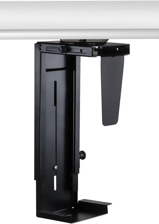 Alt view image 2 of 5 - CPU Under Desk Mount Bracket - Computer Tower Wall and Under Counter Holder, 360 Degree Swivel Adjustable Height and Width Wall-Mountable