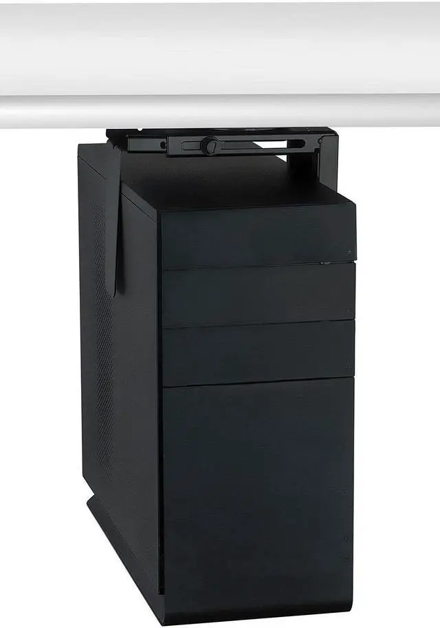 Alt view image 3 of 5 - CPU Under Desk Mount Bracket - Computer Tower Wall and Under Counter Holder, 360 Degree Swivel Adjustable Height and Width Wall-Mountable
