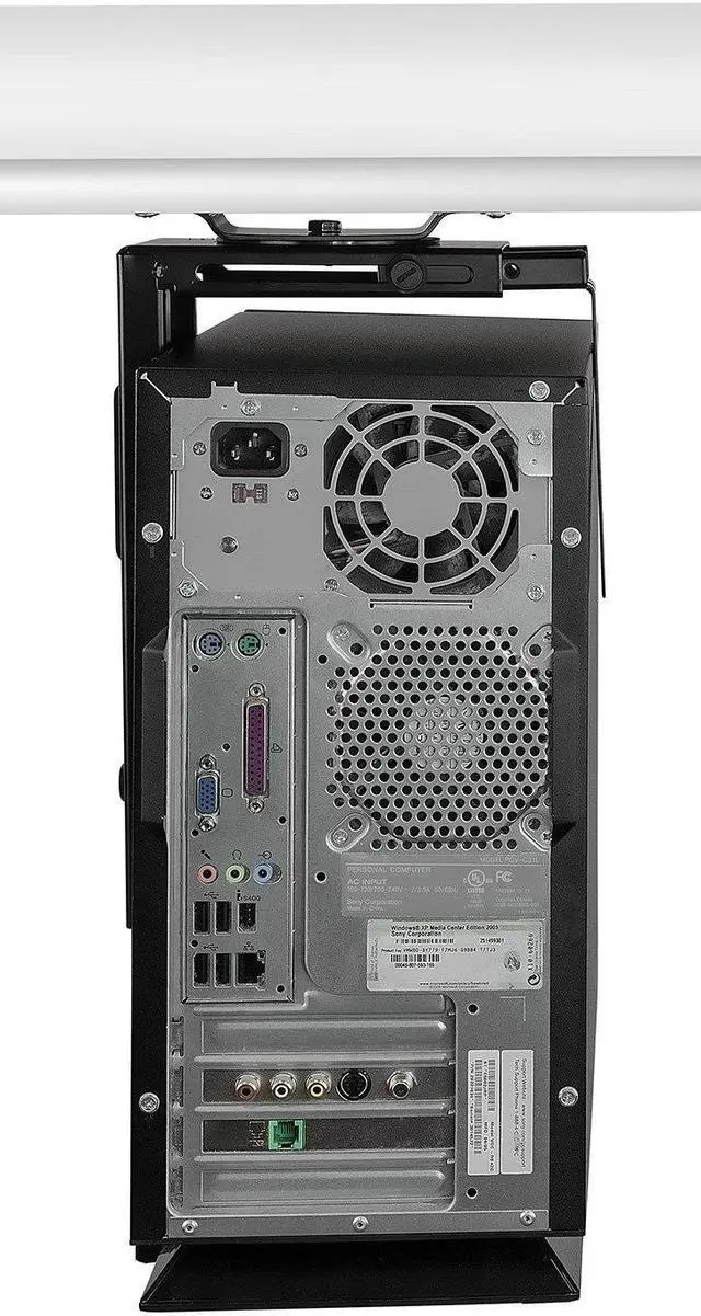 Alt view image 4 of 5 - CPU Under Desk Mount Bracket - Computer Tower Wall and Under Counter Holder, 360 Degree Swivel Adjustable Height and Width Wall-Mountable