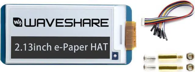 Main image of Waveshare 2.13inch E-Paper Display HAT Compatible with Raspberry Pi 5/4B/3B/Zero/Zero W/Zero 2W/Pico/Pico W/Pico WH/Jetson Nano, 250x122 Resolution Black/White Dual-Color