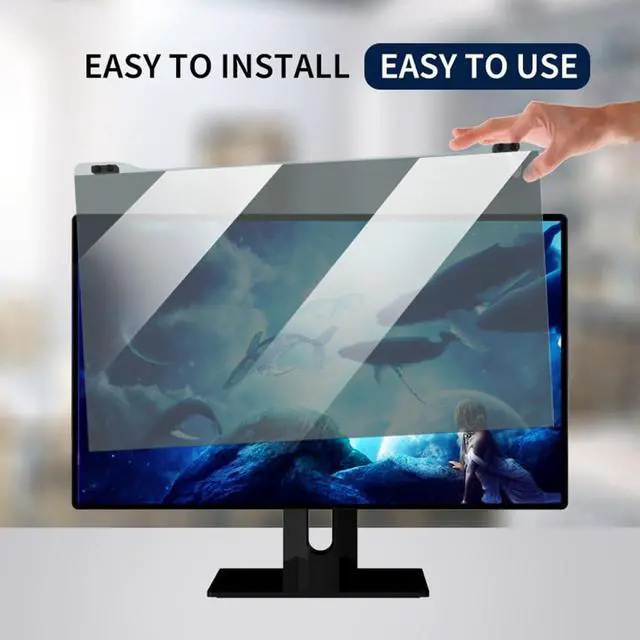 Alt view image 3 of 5 - Docooler Blue Light Blocking Screen Protector Panel for 20-22/23-24/27/28/30-32 Inch Diagonal LED PC Monitor Anti-UV Eye Protection Filter Film - Widescreen Monitor Frame Hanging Type