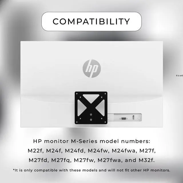 Alt view image 2 of 5 - HumanCentric VESA Mount Adapter Compatible with HP M Series and 5 Series Monitors M22f M24f M24fd M24fw M24fwa M27f M27fd M27fq M27fw M27fwa and M32f 524sa 524sw 524sf 527sa 527sw 527sf and 532sf