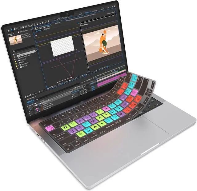 Main image of JCPal Adobe After Effects Shortcut Guide Keyboard Cover for Apple MacBook Pro 14 inch and MacBook Pro 16 inch (M1-M4 Models) and MacBook Air 13 inch and MacBook Air 15 inch (M2-M4 Models) (US-Layout)