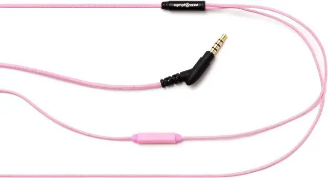 Alt view image 5 of 5 - Symphonized Bling Premium Genuine Wood in-Ear Noise-isolating Headphones with Mic and Nylon Cable (Pink)