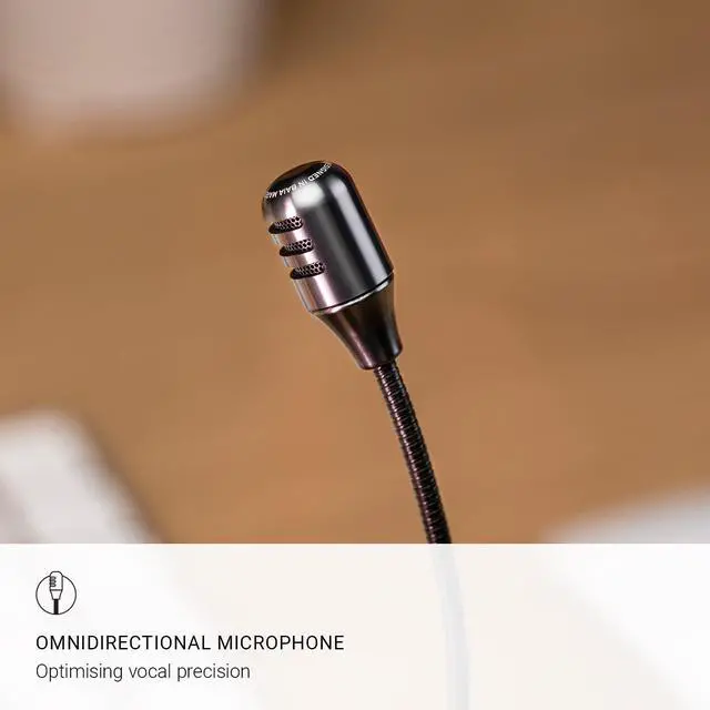 Alt view image 3 of 5 - MEZE AUDIO | Boom Mic | Omnidirectional Clear Audio Plug-and-Play Boom Microphone | for Gaming and Remote Work | 3.5mm Male to Dual TS Mono 3.5mm Male Connector Plug | Cable Length 2.50m/8.2ft