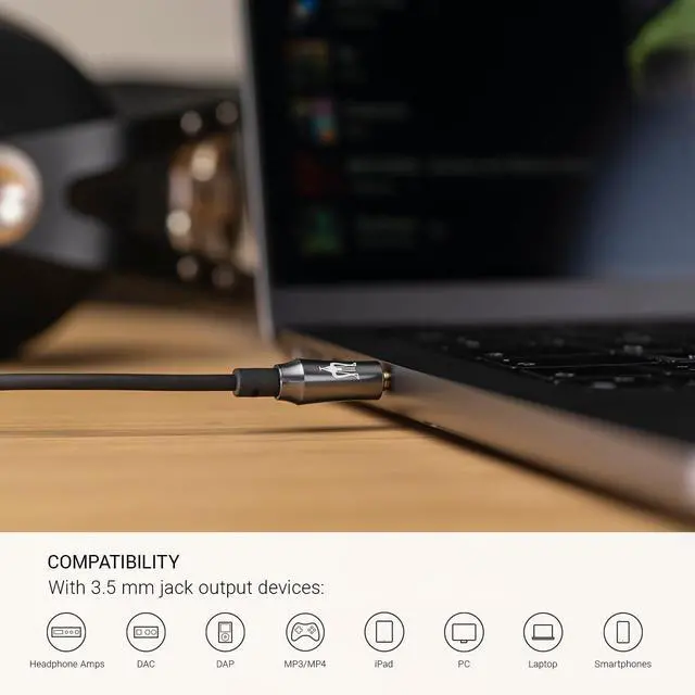 Alt view image 5 of 5 - MEZE AUDIO | Boom Mic | Omnidirectional Clear Audio Plug-and-Play Boom Microphone | for Gaming and Remote Work | 3.5mm Male to Dual TS Mono 3.5mm Male Connector Plug | Cable Length 2.50m/8.2ft
