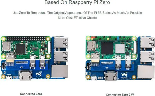 Alt view image 4 of 5 - Raspberry Pi Zero to Pi 3B/3B+ Adapter, Based on Raspberry Pi Zero Series to Reproduce Original Appearance of Pi 3B/3B+, Alternative for Raspberry Pi 3 Model B/3B+, Compatible with Pi 3B/ 3B+ HATs