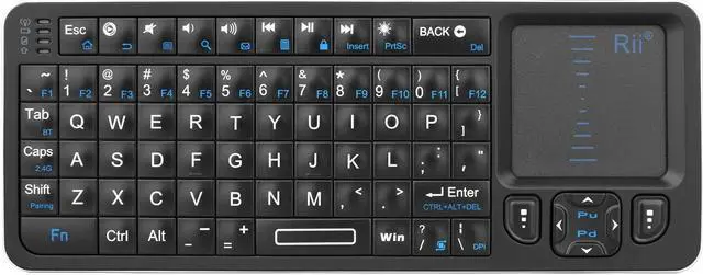 Main image of Rii K06 Mini Bluetooth Keyboard,Backlit 2.4GHz Wireless Keyboard with IR Learning, Portable with Touchpad,Compatible with Amazon Fire Stick/VR Glasses/PS4/PS5/HTPC/IPTV (2.4G and Bluetooth)