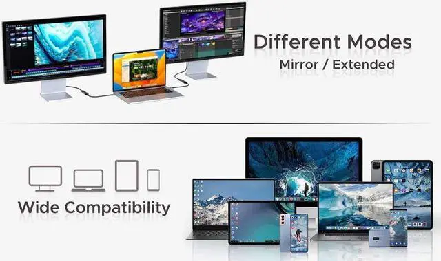 Alt view image 4 of 5 - uptab USB C to HDMI 2.1 8K 60Hz or 4K 144Hz Thunderbolt to HDMI Adapter 8K HDR for MacBook Pro, MacBook Air, iPhone 15, iPad Pro, Pixelbook, XPS, and More