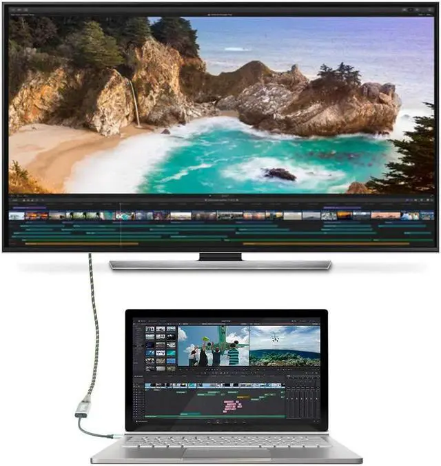 Alt view image 5 of 5 - uptab USB C to HDMI 2.1 8K 60Hz or 4K 144Hz Thunderbolt to HDMI Adapter 8K HDR for MacBook Pro, MacBook Air, iPhone 15, iPad Pro, Pixelbook, XPS, and More