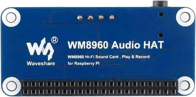 Alt view image 2 of 5 - Waveshare WM8960 Hi-Fi Sound Card HAT Stereo CODEC Playing and Recording I2S Interface for Raspberry Pi Zero/Zero W/Zero WH/2B/3B/3B+