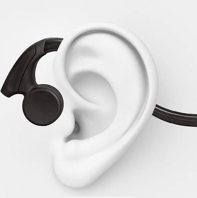 Alt view image 3 of 5 - GZCRDZ Bone Conduction Wired Headphones with Noise Cancelling Mic 3.5mm Connector Sweat Resistant Headphones for Cycling Running and Other Sports (Black)