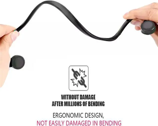 Alt view image 5 of 5 - GZCRDZ Bone Conduction Wired Headphones with Noise Cancelling Mic 3.5mm Connector Sweat Resistant Headphones for Cycling Running and Other Sports (Black)
