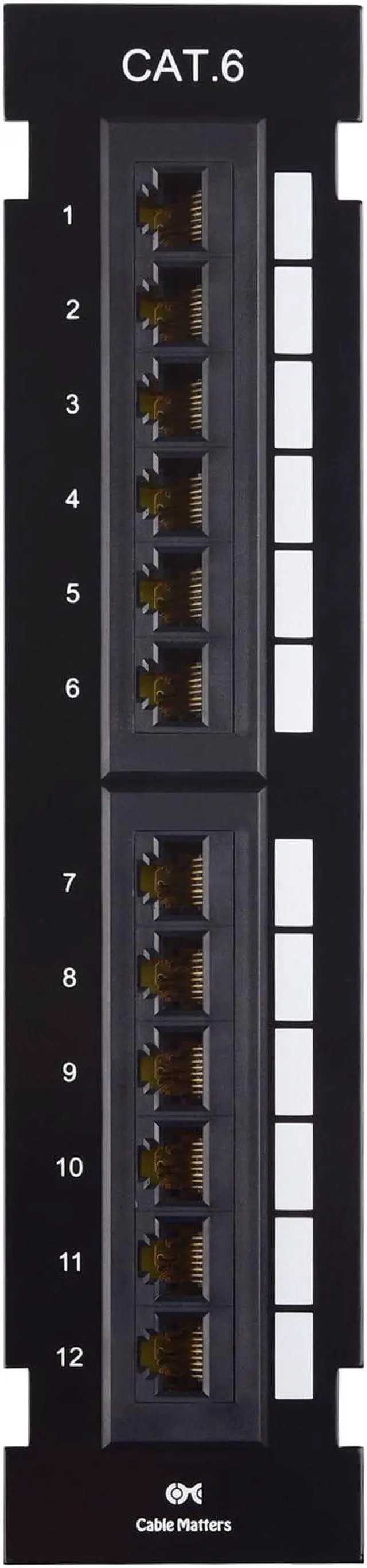 Main image of Cable Matters [UL Listed] Mini 12-Port Vertical Patch Panel with 89D Bracket, Compact 10 Inch Patch Panel with 10 Gigabit Ethernet