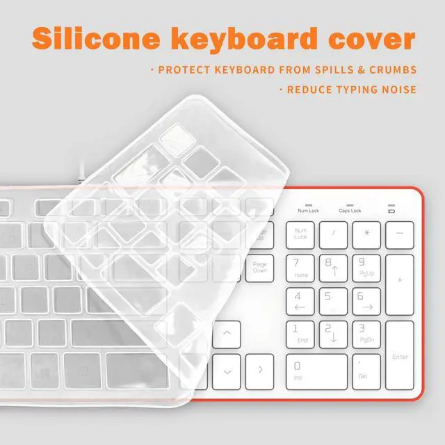 Alt view image 2 of 5 - B.FRIENDIT Wired USB Keyboard, Comfortable Quiet Chocolate Keys, Durable Ultra-Slim Wired Computer Keyboard(QWERTY) for PC, Windows 11/10/8/7/XP/Vista KB1430 (Orange)