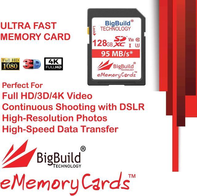 Alt view image 2 of 5 - BigBuild Technology 128GB UHS-I U3 95MB/s Memory Card for Canon IXUS 160, 162, 165, 170, 175, 177, 180, 185, 190, 285 HS Camera