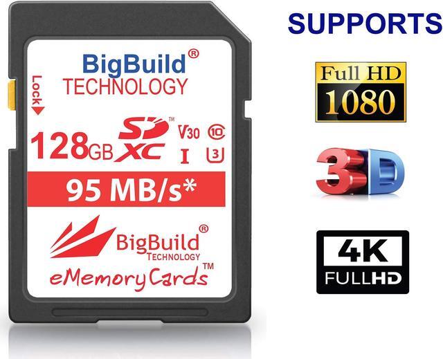 Alt view image 3 of 5 - BigBuild Technology 128GB UHS-I U3 95MB/s Memory Card for Canon IXUS 160, 162, 165, 170, 175, 177, 180, 185, 190, 285 HS Camera