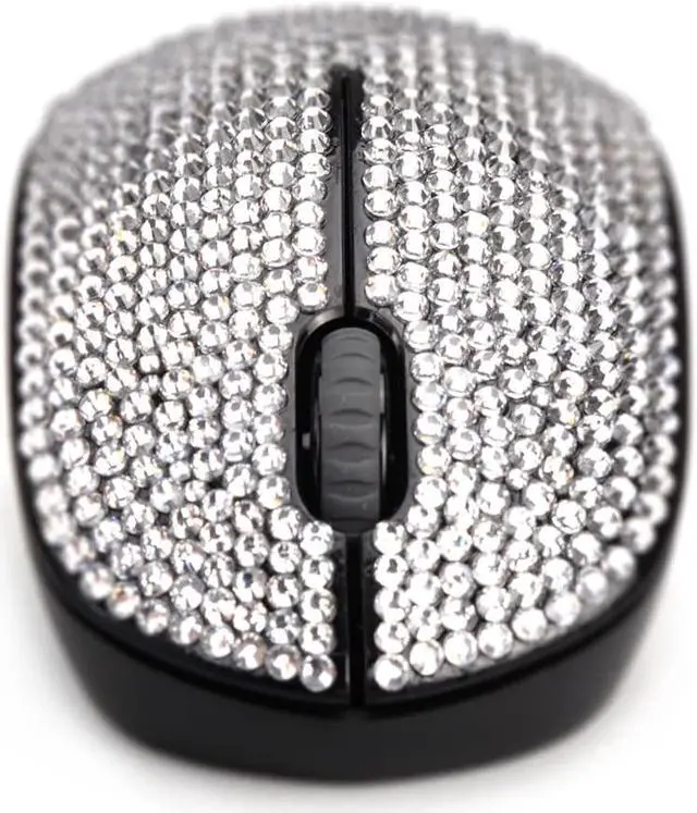Alt view image 3 of 5 - Bling Crystal Rhinestone Wireless Mouse - 2.4G Cordless Mice with USB Nano Receiver Computer Mouse with Noiseless Click for Laptop, PC, Tablet, Computer, and Mac - White