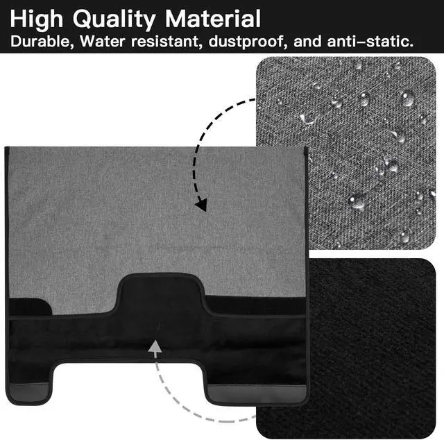 Alt view image 4 of 5 - CaSZLUTION Monitor Dust Cover Compatible with iMac 24 inch 2021/2023/2024 All in one Desktop Computer - Oxford Fabric Monitor Dust Cover Case Protective Screen Sleeve for iMac 24", Gray