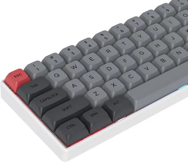 Alt view image 2 of 5 - XDA PBT Key Cap, 134 Keys Dye Sublimation Grey red Custome Key Cap Set for Cherry/Gatron MX switches 60 Percent/68/61 Gaming Mechanical Keyboard